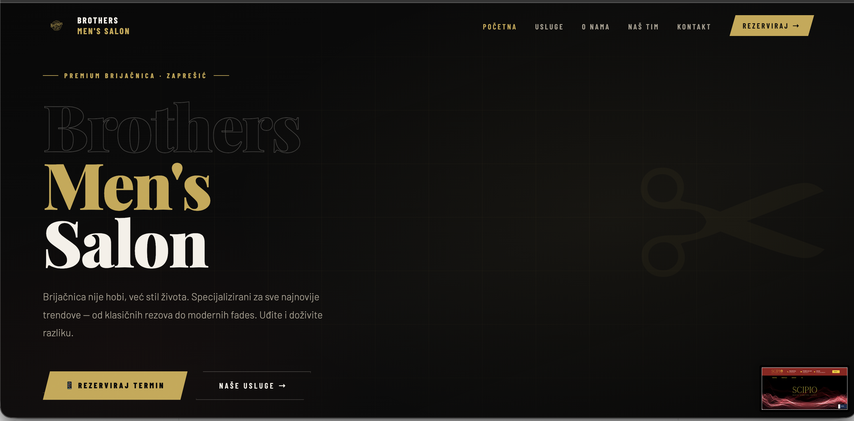 Brothers Men's Salon — web stranica